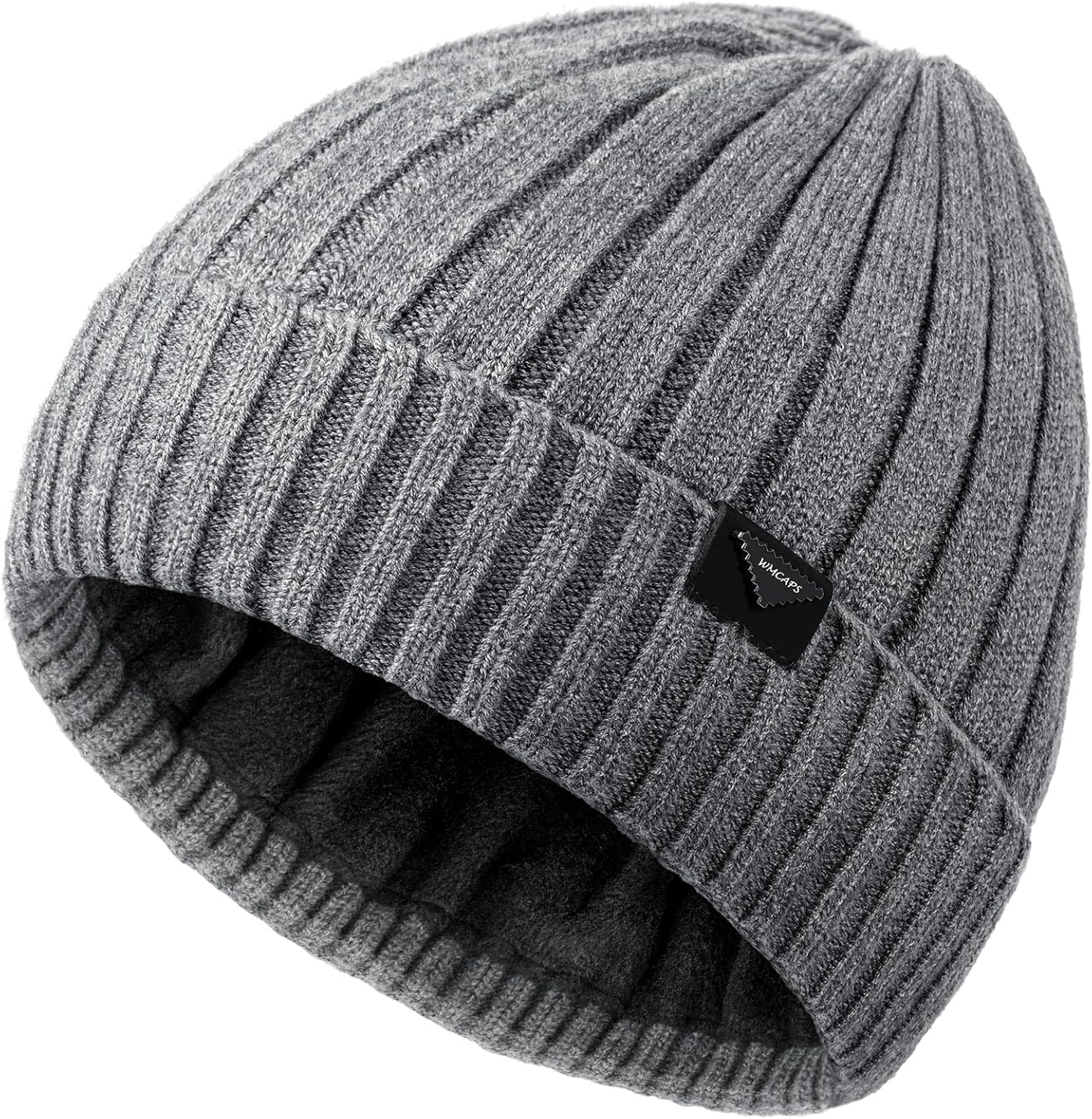 Wmcaps Unisex Adult Beanie – Warm Flannel Winter Hat – Grey, Black, Brown, Navy, Slate